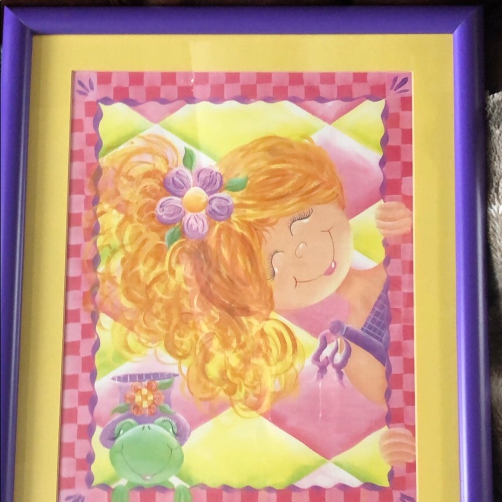 Professional framed art for little girls room